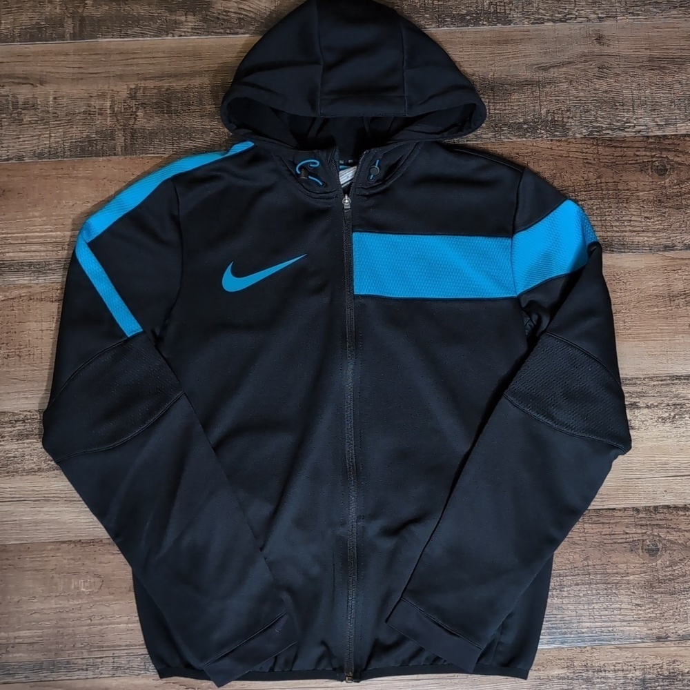 Nike GPX Therma-Fit Training Full Zip Hoodie Size Medium In Black & Blue